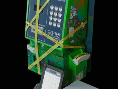 Futuristic Public Phone Free low-poly 3D model