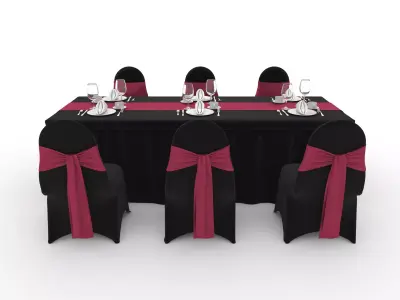 Banquet Table and Chair 140 3D model