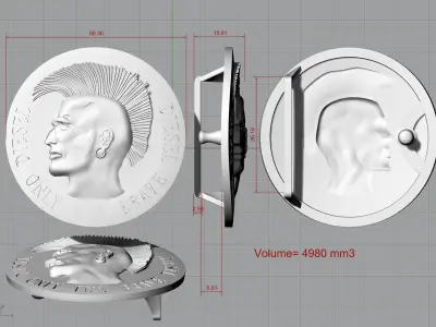 Diesel Warrior Belt Buckle replica 3D print model