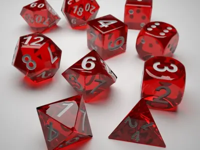 Role Playing Dice - Complete Set - 3D Print Ready 3D model