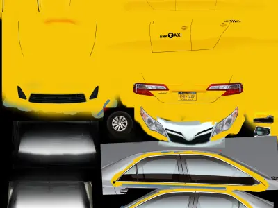 NYC taxi 2013 Low-poly 3D model