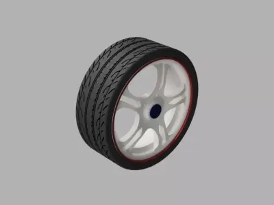 Wheel with rim 3D model