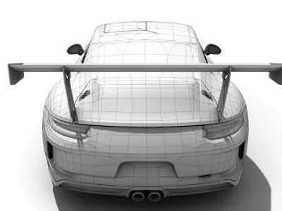 Porsche Carrera Cup 2018 Low-poly 3D model