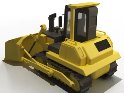 Cartoon bulldozer 3D model