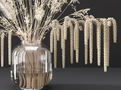 Bouquet with dry plants 3D model