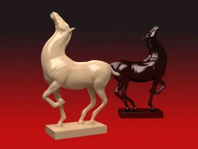 Carving Horse And Marble Stone Horse 3D model order