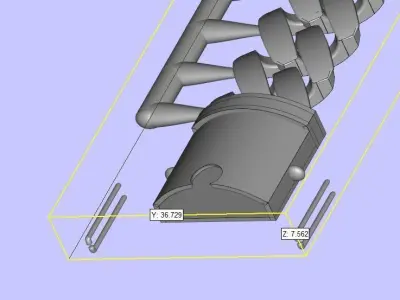 Baguette Shape Cuban Chain For Everyday Use  3D print model