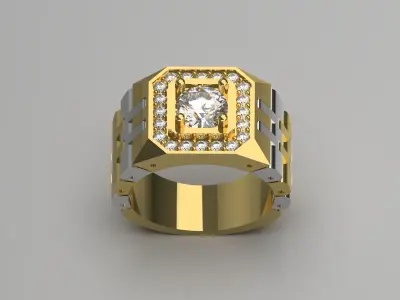 Luxury man Rolex design diamond ring model ror0010 3D print model