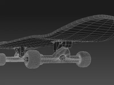 Skateboard hanging on wall Free 3D model