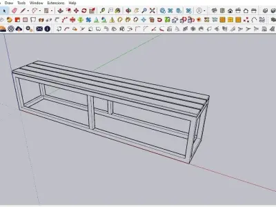 BENCH 01 Low-poly 3D model
