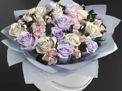 One hundred roses rose  3D model