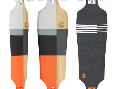 gold coast pressure longboard 3D model