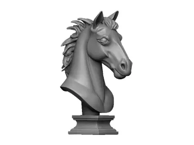 horse head bust 3D print model