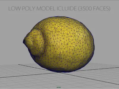 REALISTIC LEMON Low-poly 3D model