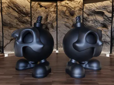 Skull Mask Bomb Figure Fan Art Toy  3D print model