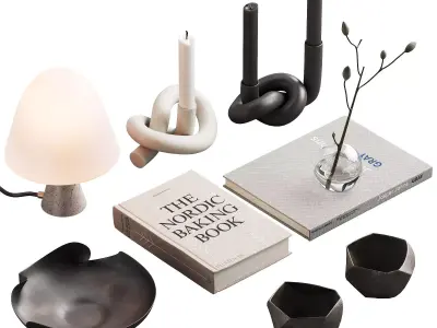 372 decorative set 040 japandi accessories kit 02 3D model