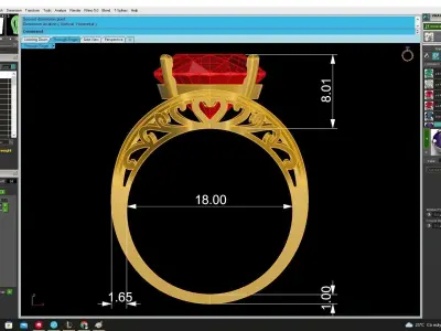 Luxury Oval Gemstone Filigree Ring 3D Model for Fine Jewelr 4484 3D print model