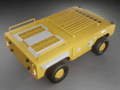 Yellow tractor model  3D model