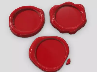 Wax Seal Pack Low-poly 3D model