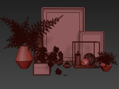 Modern decor set 3D model