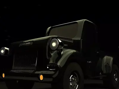 Vintage Classic Car Low-poly 3D model