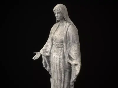 Saint Maria Statue PBR Low Poly Low-poly 3D model