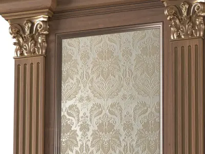 Wall wood boiserie paneling Wallpaper 3D model