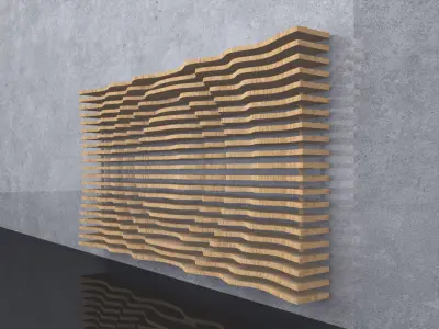 Parametric Wavy Wooden Wall Decor 13 - CNC files for cutting 3D model