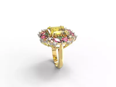 Ladies Diamond Ring  3D print model