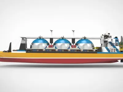 LNG Carrier tangker ship 3D model