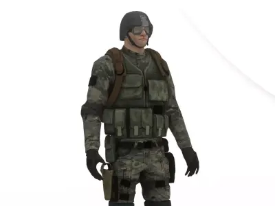 Modern US Infantry Soldier Tactical Gear 3D Model Low-poly 3D model