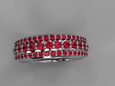 Diamond Eternity Ring Size 7 Gold Silver Platinum Luxury Jewelry 3D print model