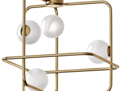 INTRIGO brass light fixture with balls 3D model