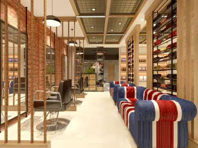  barbershop Low-poly 3D model