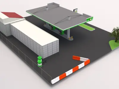 BP Gas Station 3D model
