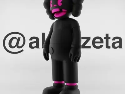 Kaws x Guggimon and Janky Textured Low-poly 3D model