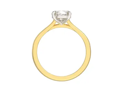 Oval Split Shank Engagement Ring 3D print model