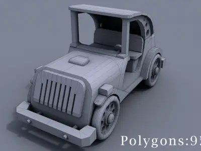 Decorative 3D cars Low-poly 3D model