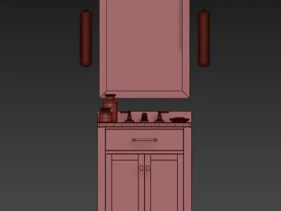 RH HUTTON POWDER ROOM VANITY 3D model