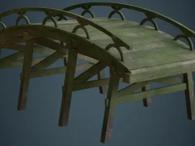 Plank Bridge 1C Low-poly 3D model