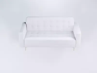Low Poly White Luxury Modernist Sofa - Stylized Static Model 3D model