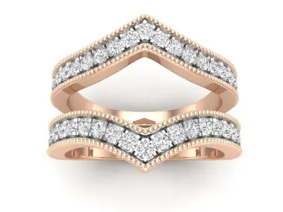 AV 567 Round Diamond Ladies Anniversary Wedding Band Guard 3D print model