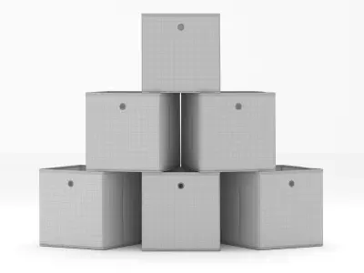 Fabric Storage Boxes Set Free low-poly 3D model