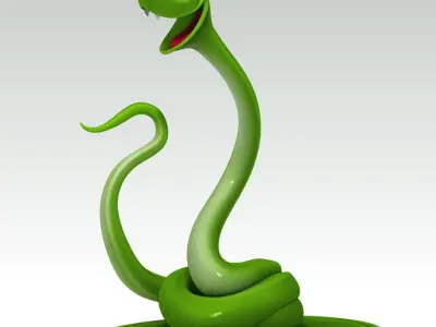 Snake cartoon 02 3D model