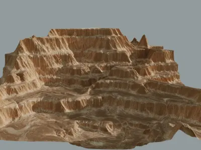 canyon Terrain 4k Free 3D model