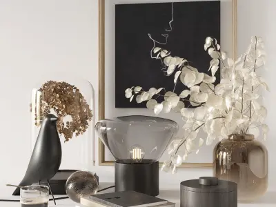 Black decorative set 3D model