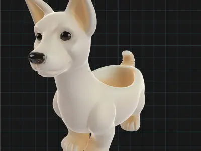 Dog Planter Cute Animal Flower Pot Cartoon Dog Pot Decor Free 3D print model