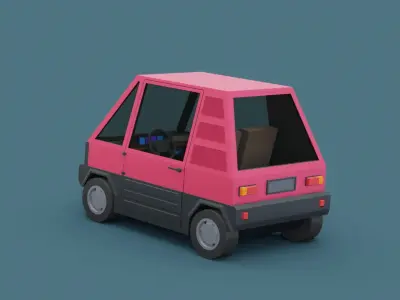 Stylized Cartoon Euro Micro Car  Low-poly 3D model