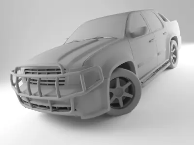 Car Rock Pickup Low-poly 3D model