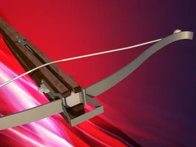 Crossbow bow and arrow Low-poly 3D model